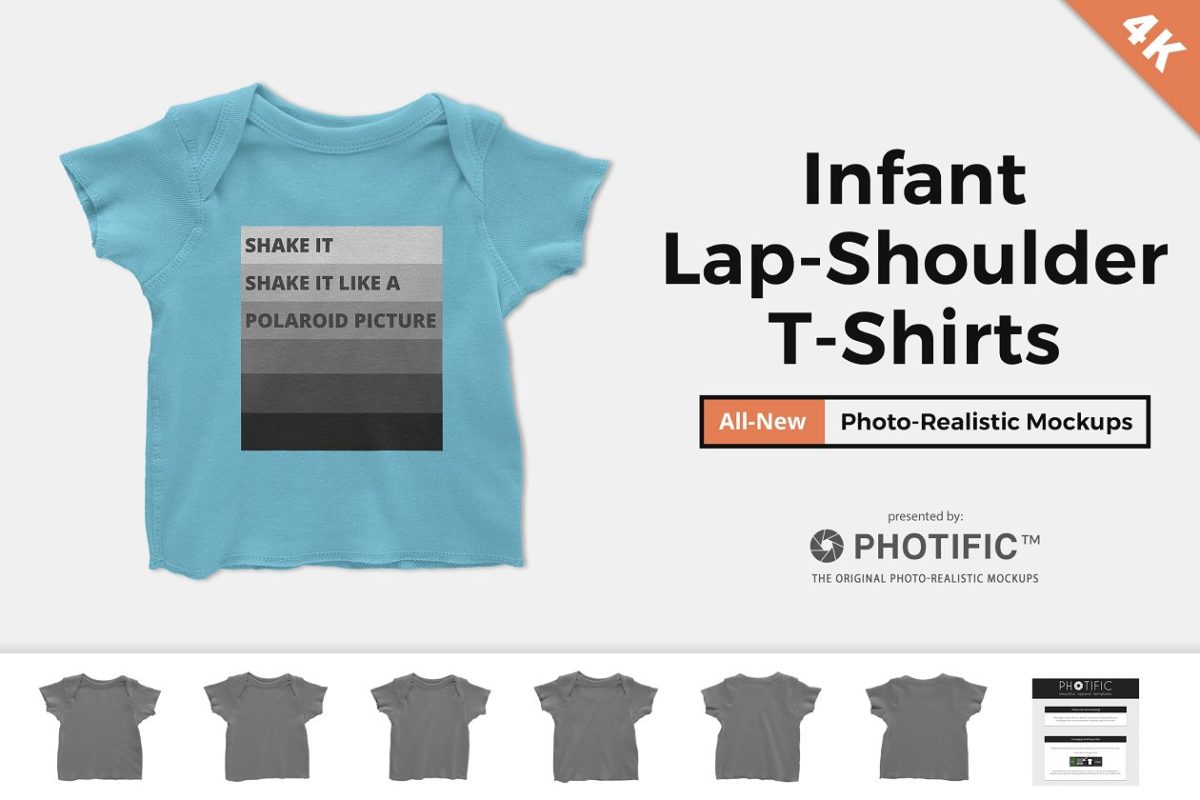 婴儿圈肩T恤样机 Infant Lap Shoulder T-Shirt Mockups