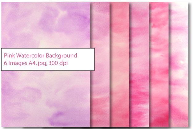 粉红水彩背景纹理 Pink Watercolor Texture Background