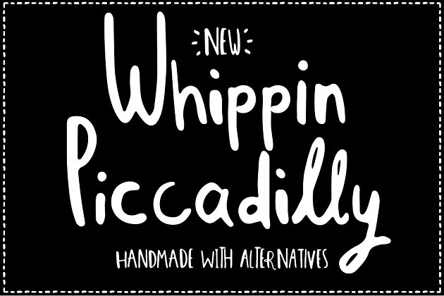 手写字体大全 Whippin Piccadilly handmade font