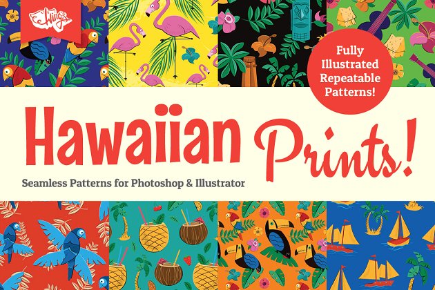 夏威夷热风带背景纹理素材 Hawaiian Prints and Patterns