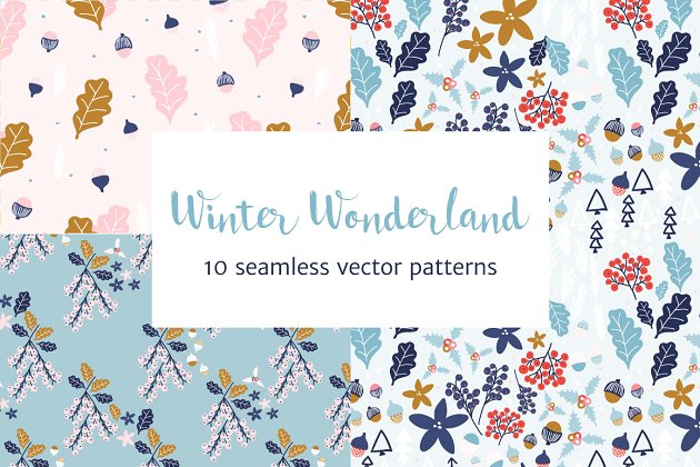 冬季仙境圣诞图案 Winter Wonderland Christmas Patterns