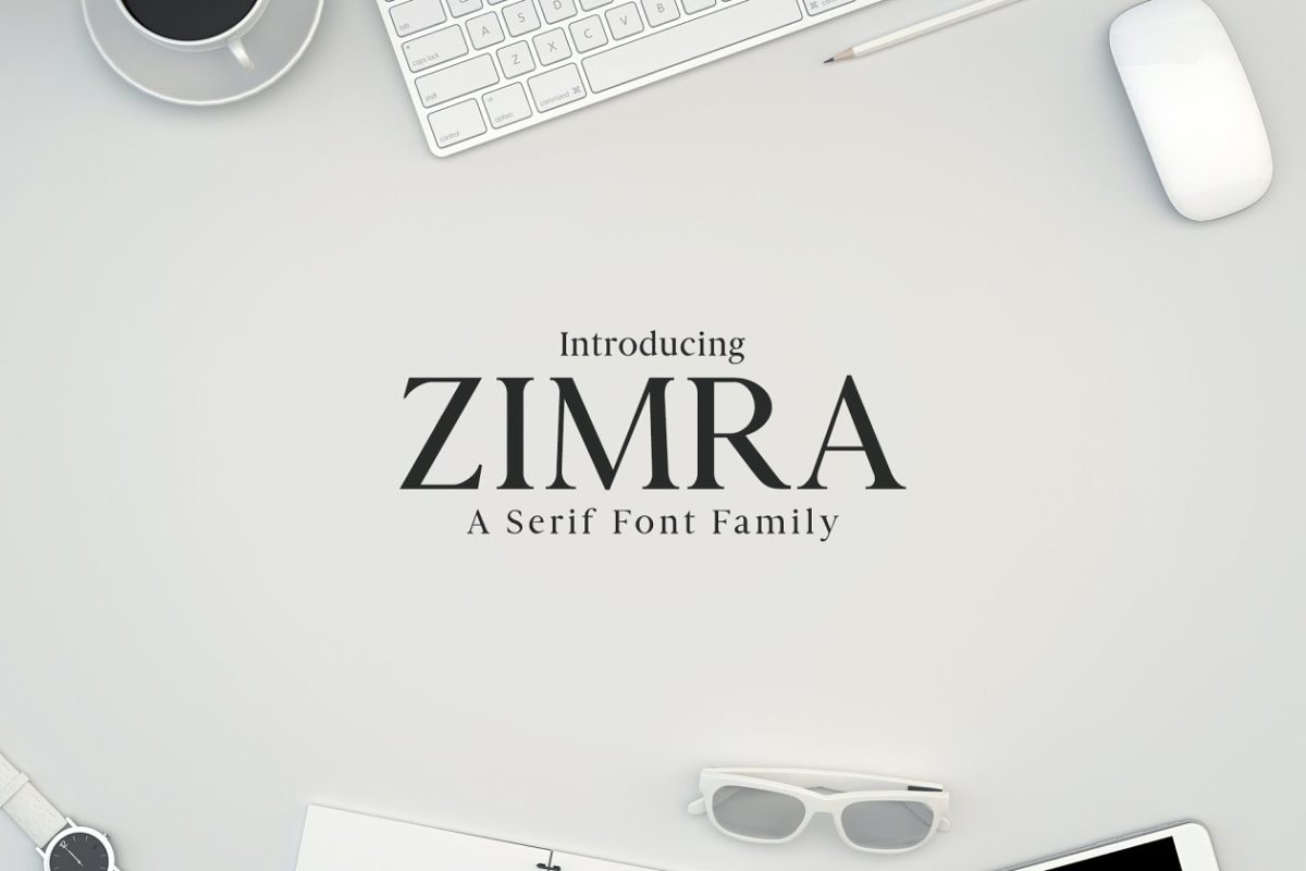 规范的衬线字体 Zimra Serif 5 Fonts Family Pack