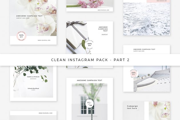 感觉的社交网络图片模板 Clean Instagram Pack – Part 2