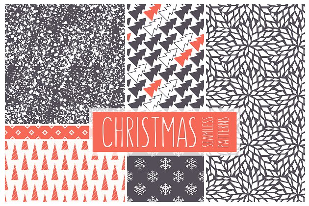 圣诞节图案下载 Christmas Seamless Patterns