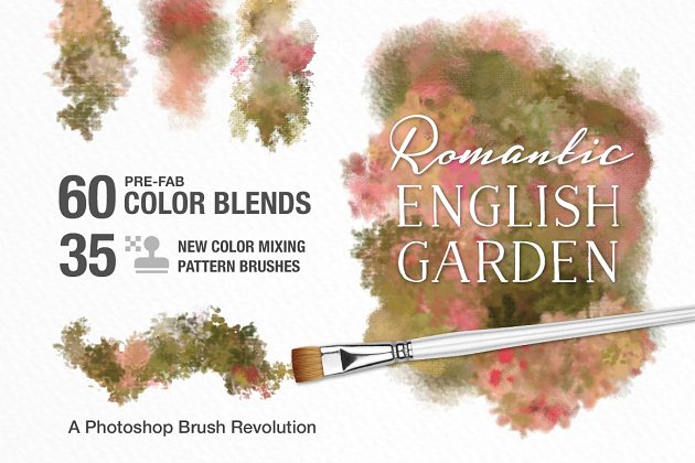 浪漫的英式花园笔刷 Romantic English Garden PS Brushes