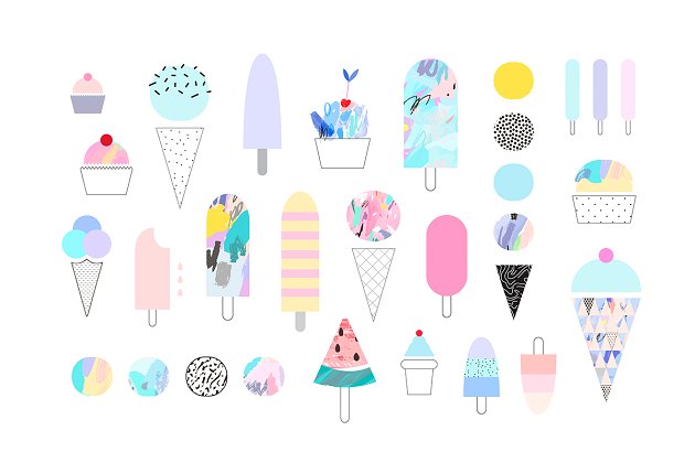 冰淇淋元素插画图标素材 ICE CREAM vector pack