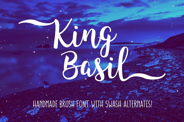 霸气的手绘字体 King Basil – handmade brush font
