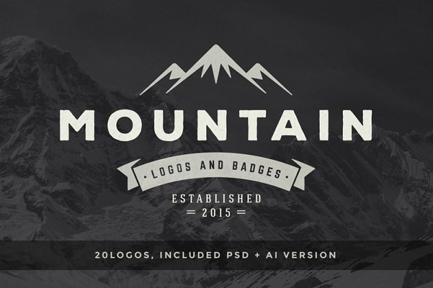 山的logo设计素材 20 Mountain logos and badges