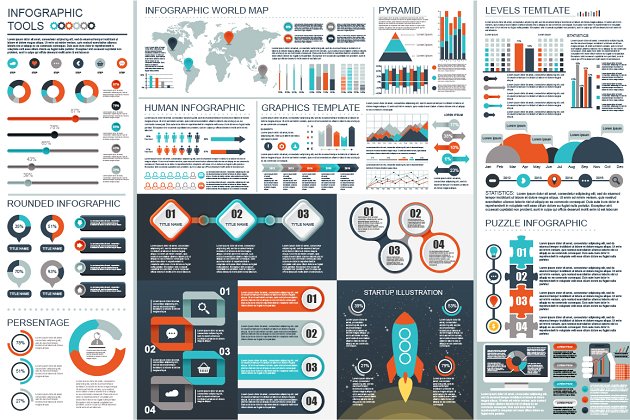 商业图表ppt素材 Business Infographic Elements