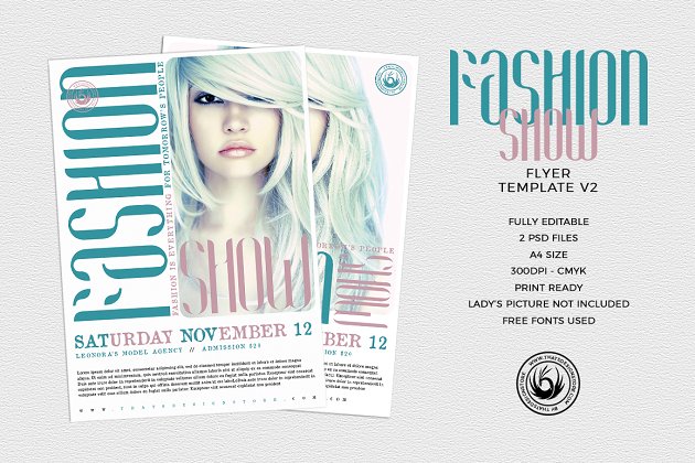 时尚海报设计模板 Fashion Show Flyer PSD V2