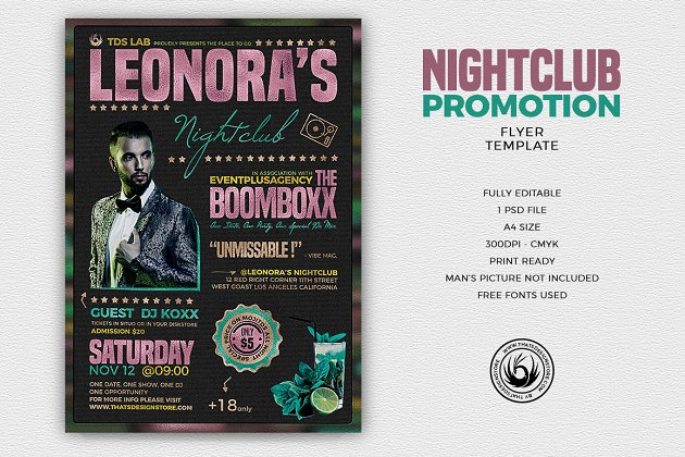夜店促销传单模板 Nightclub Promotion Flyer PSD