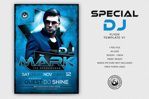 特别的DJ海报模板 Special Dj Flyer PSD V1