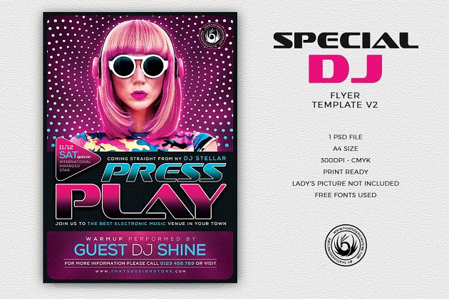 特别的海报制作模板宣传海报下载 Special DJ Flyer PSD V2