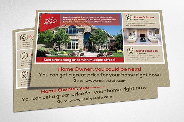 房地产广告卡片 Real Estate Postcard