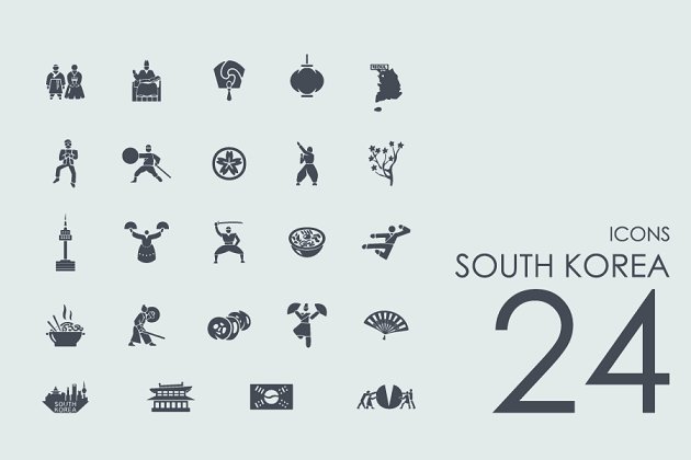 韩国素材图标 24 South Korea icons