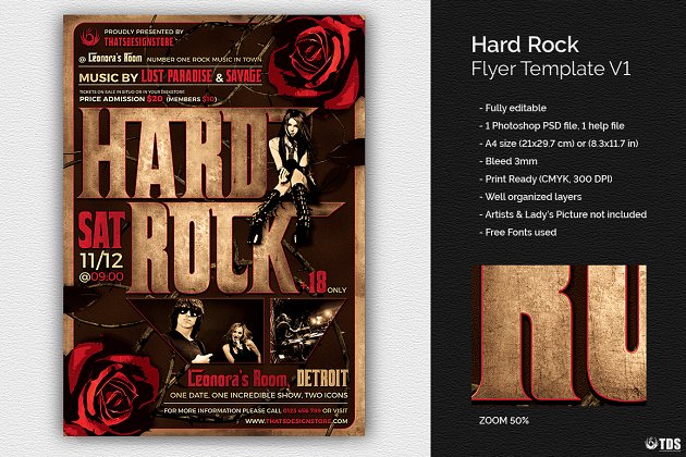 Hard Rock Flyer PSD V1