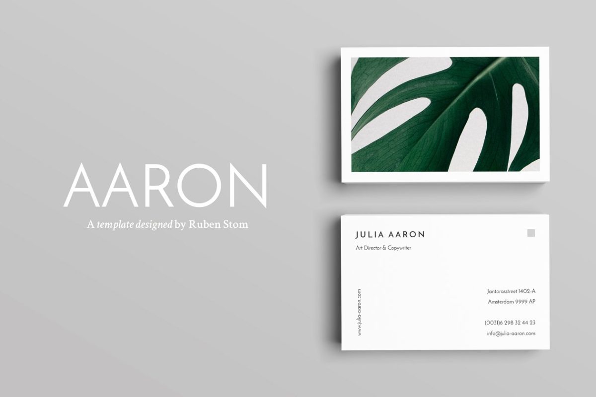 极简主义商业名片模板 Aaron Business Card Template