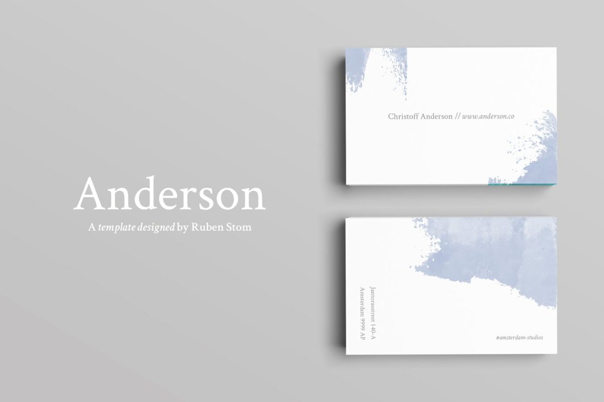 简约商业名片模板 Anderson Business Card Template