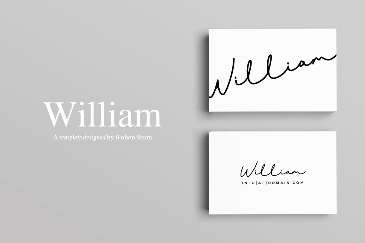 极简主义名片模板 William Business Card Template