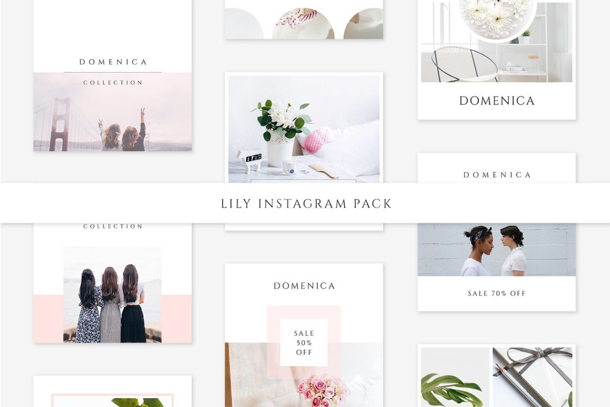 花卉图片设计模板 Lily Instagram Pack