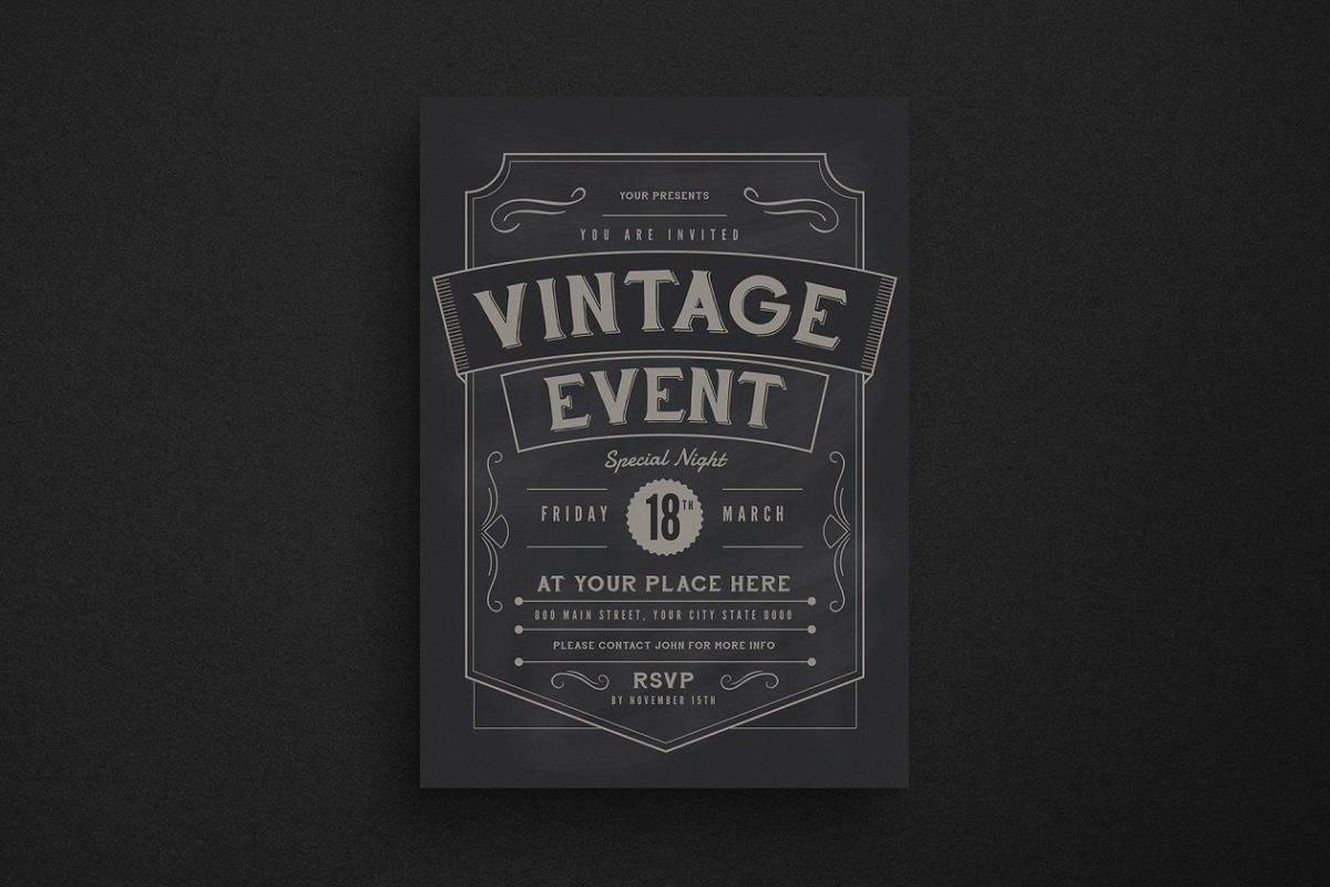 经典海报设计 Vintage Event Flyer