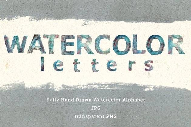 水彩字母插画 Watercolor Letters