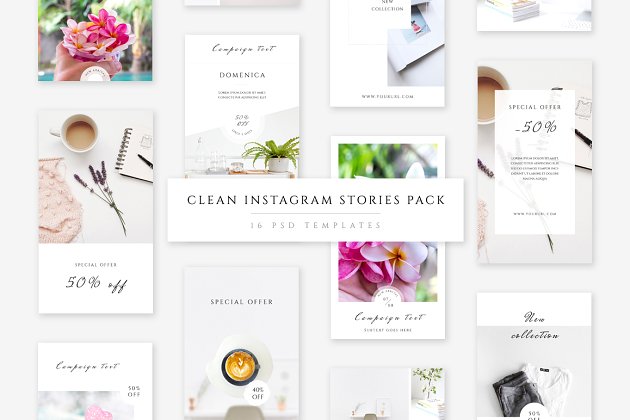 简单的社交图片模板 Clean Instagram Stories Pack
