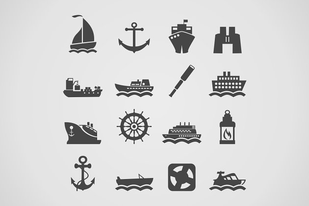 海运轮船图标素材 Ship an icon