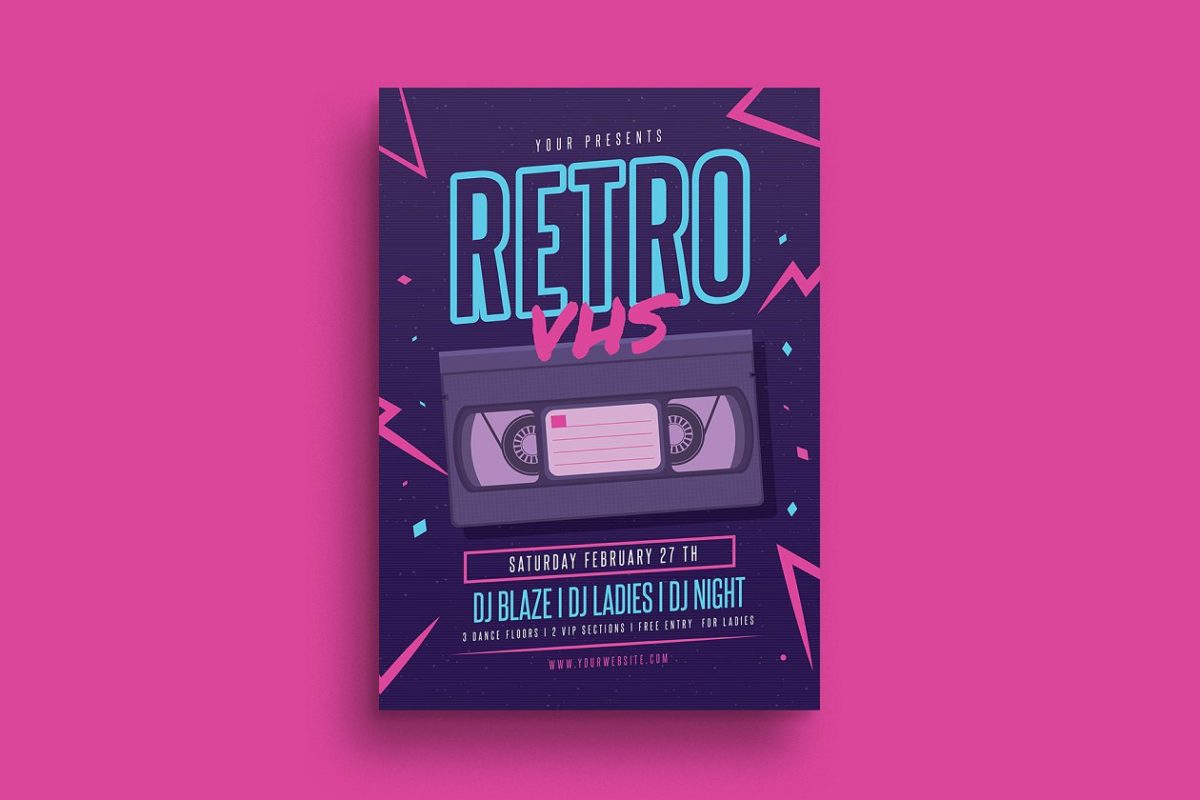 怀旧录像带海报 Retro VHS Flyer