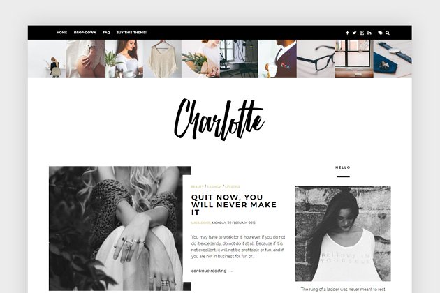 简约博客网站模板 Bold Blogger Template – Charlotte