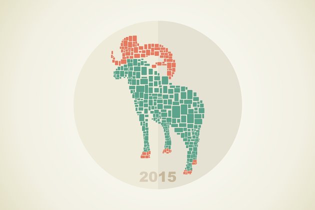 圣诞节羚羊插画 Christmas goat 2