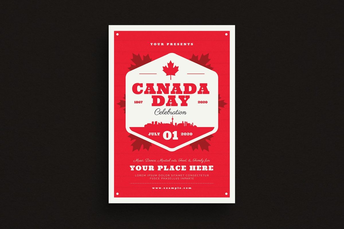 加拿大海报设计模板 Canada Day Event Flyer