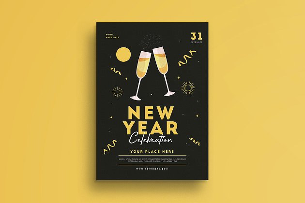 新年庆祝传单设计 New Year Celebration Flyer