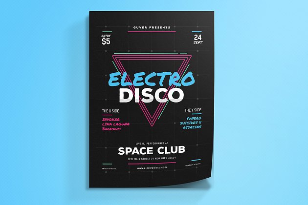 电子音乐海报数据模板 Electro Space Party