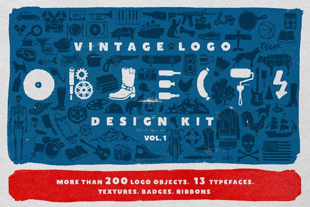 经典logo字体模板 Objects + Fonts • Vintage Logo Kit