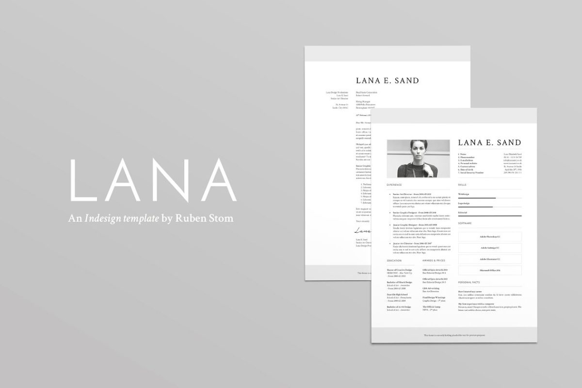 极简主义简历模板 Lana’s Resume Template