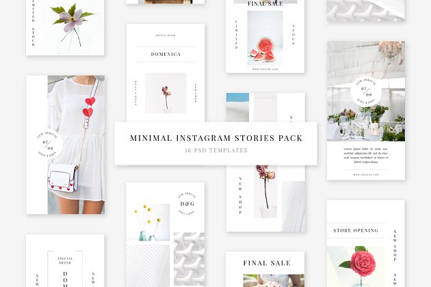 时尚极简主义设计模板 Minimal Instagram Stories Pack