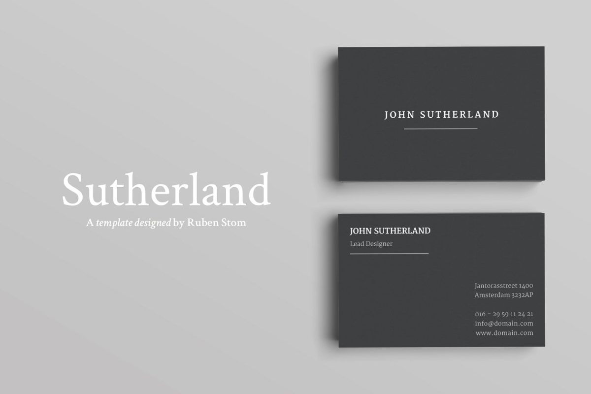 高端简约商业名片模板 Sutherland Business Card Template