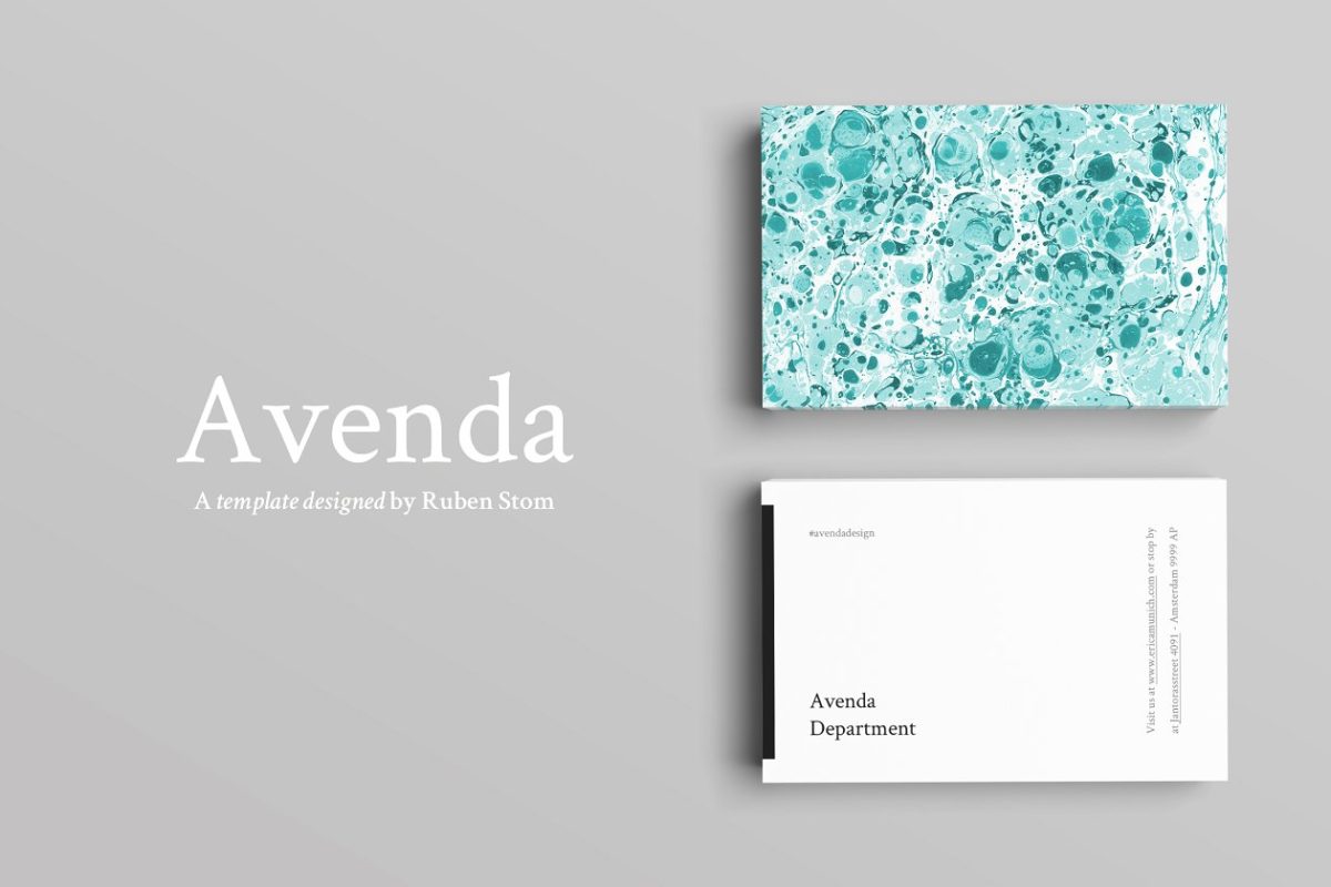 时尚商业名片模板 Avenda Business Card Template