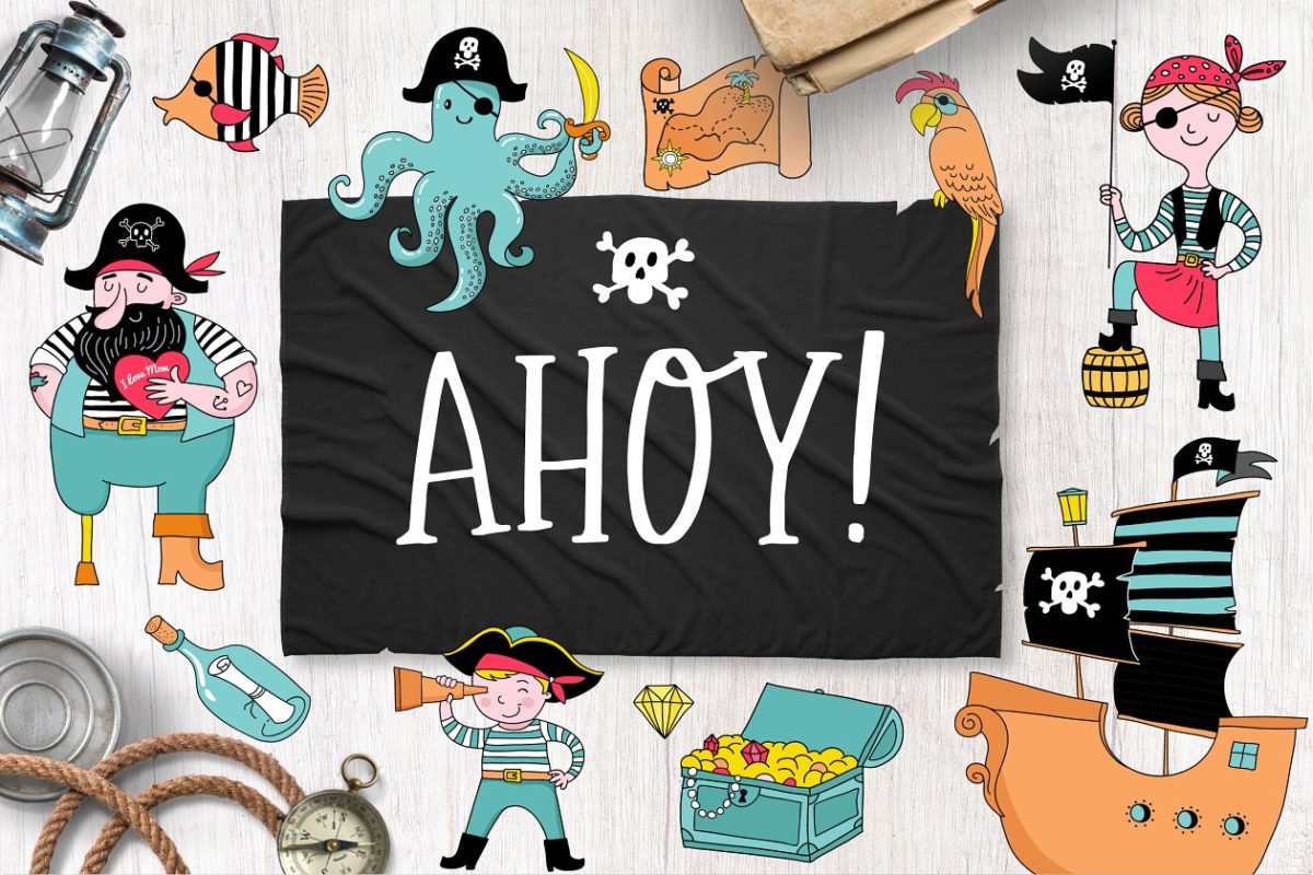 海盗卡通形象插画 Ahoy! Pirate collection