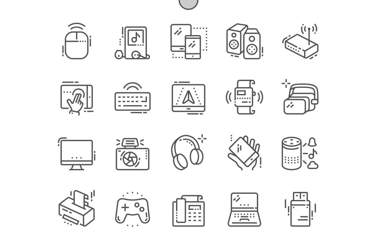 数码设备图标素材 Devices Line Icons