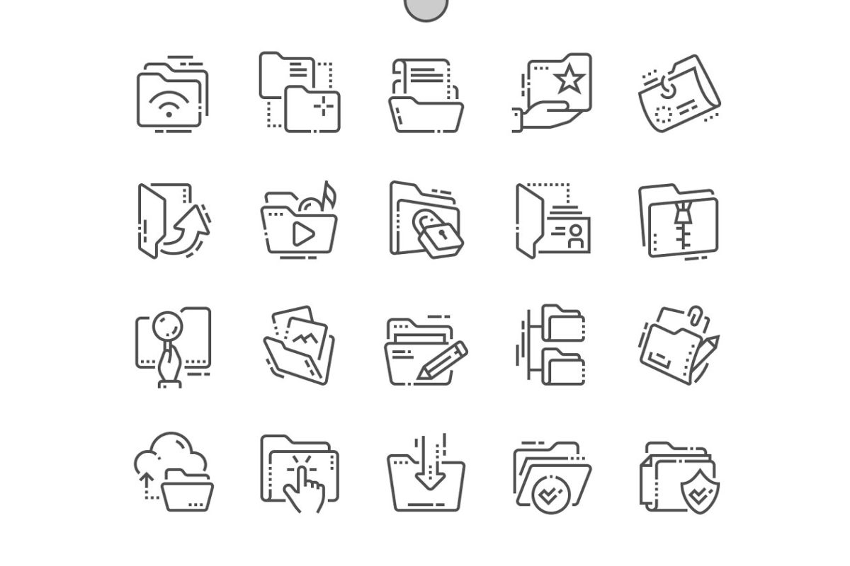 文件夹图标素材 Folders Line Icons