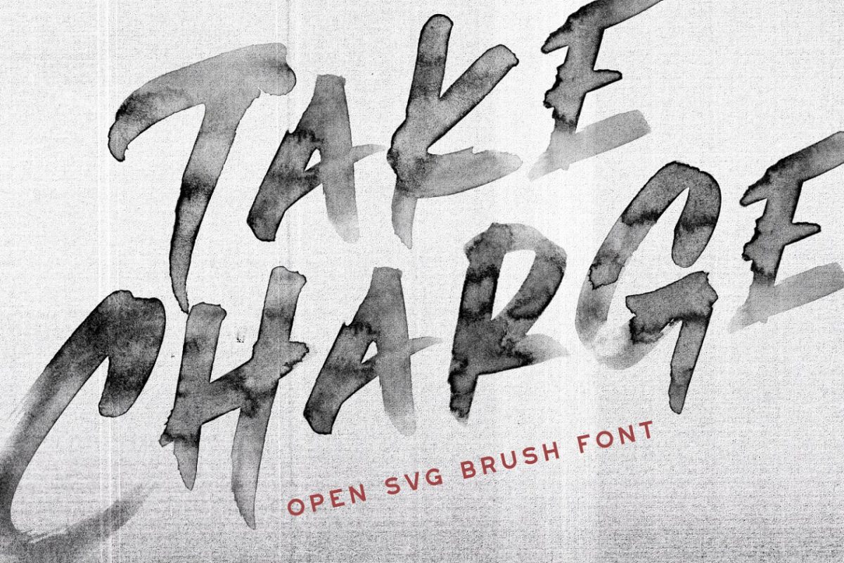 水墨手写字体 Take Charge – OpenType SVG Font
