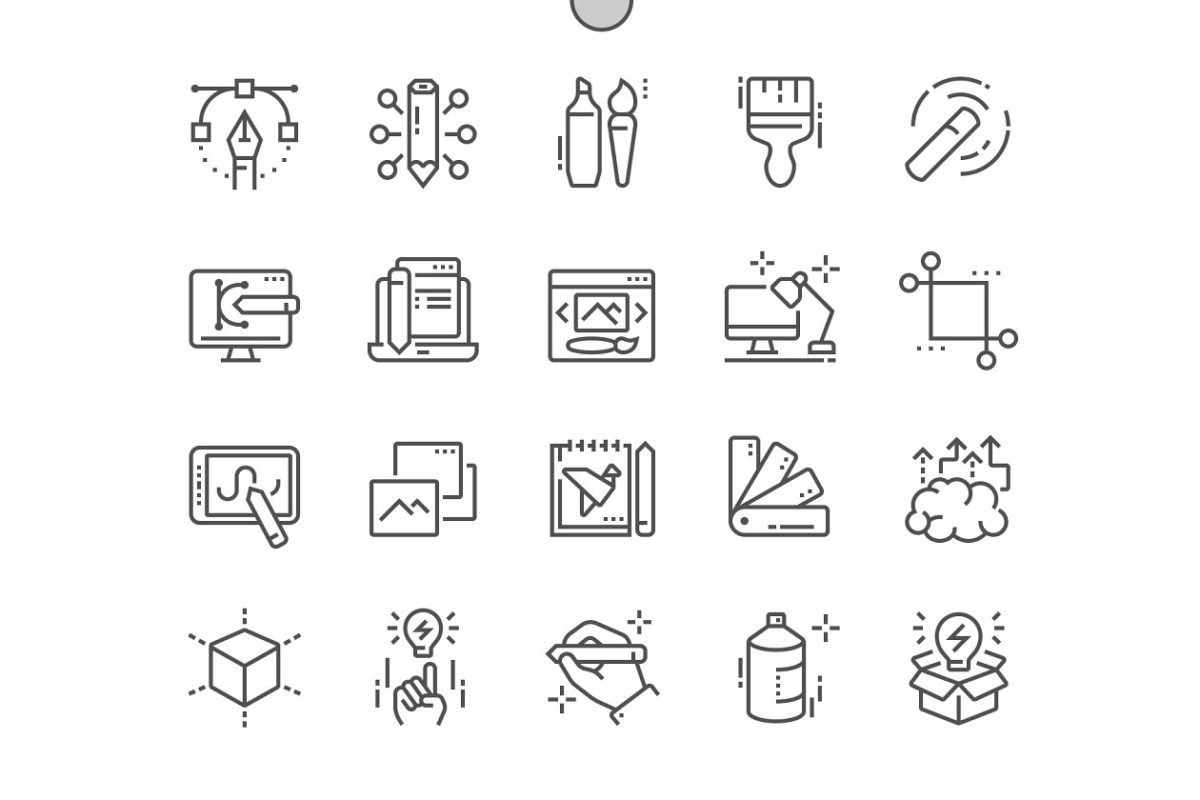 设计工具图标素材 Design Line Icons