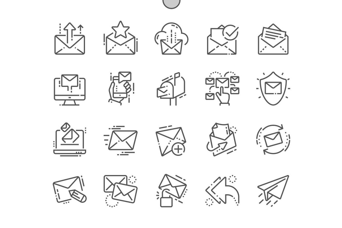 邮件图标素材 Email Line Icons