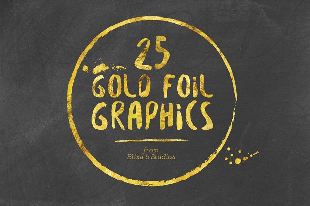 手工制作金箔图形 25 Gold Foil Hand Crafted Graphics