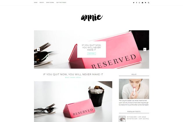 极简主义网页模板 Minimal Blogger Template – Annie
