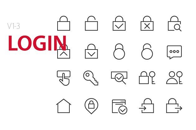 登录图标素材 60  Login UI icons