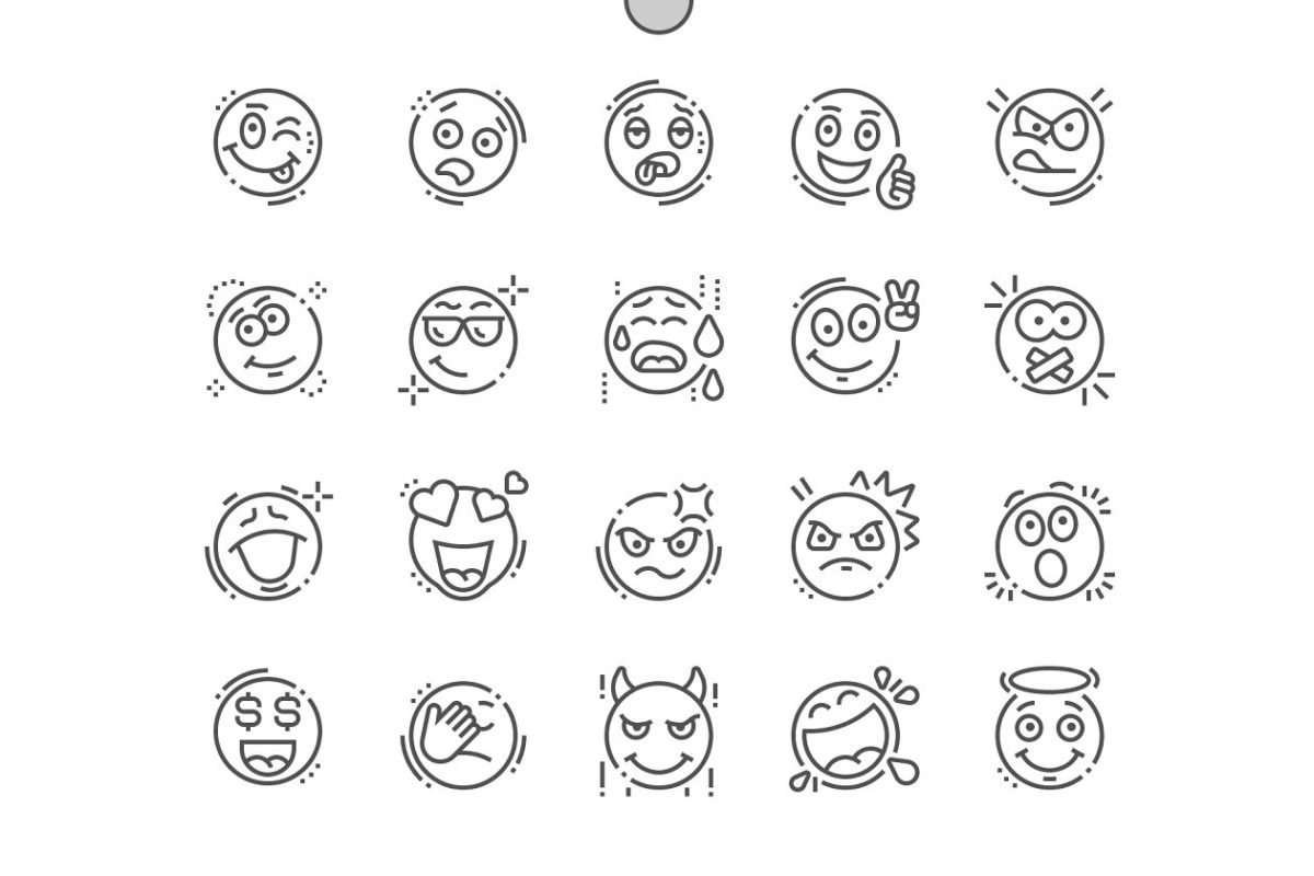 表情图标素材 Emotions Line Icons