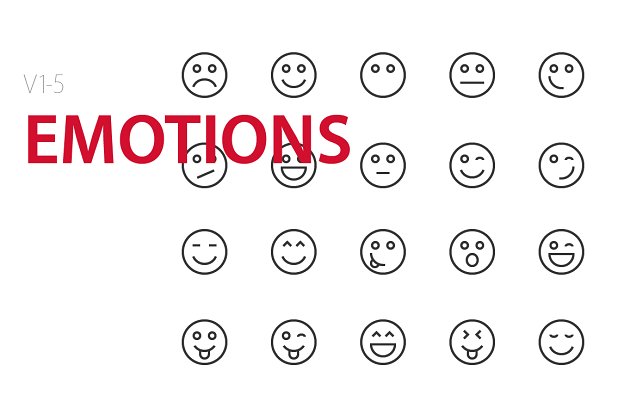 100个情绪UI图标 100 Emotions UI icons